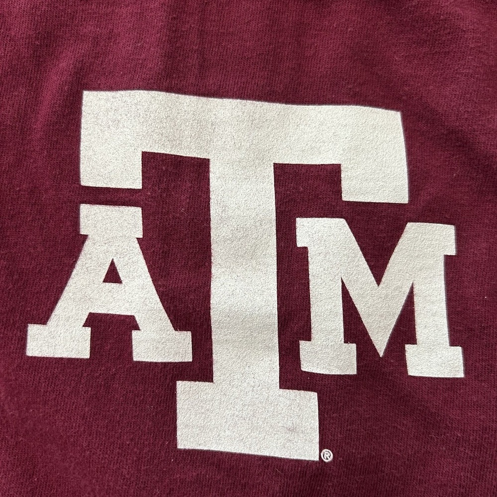 Texas A&M Spirt Jersey Aggies Long‎ Sleeve Maroon 100% Cotton Size Large - Picture 8 of 11
